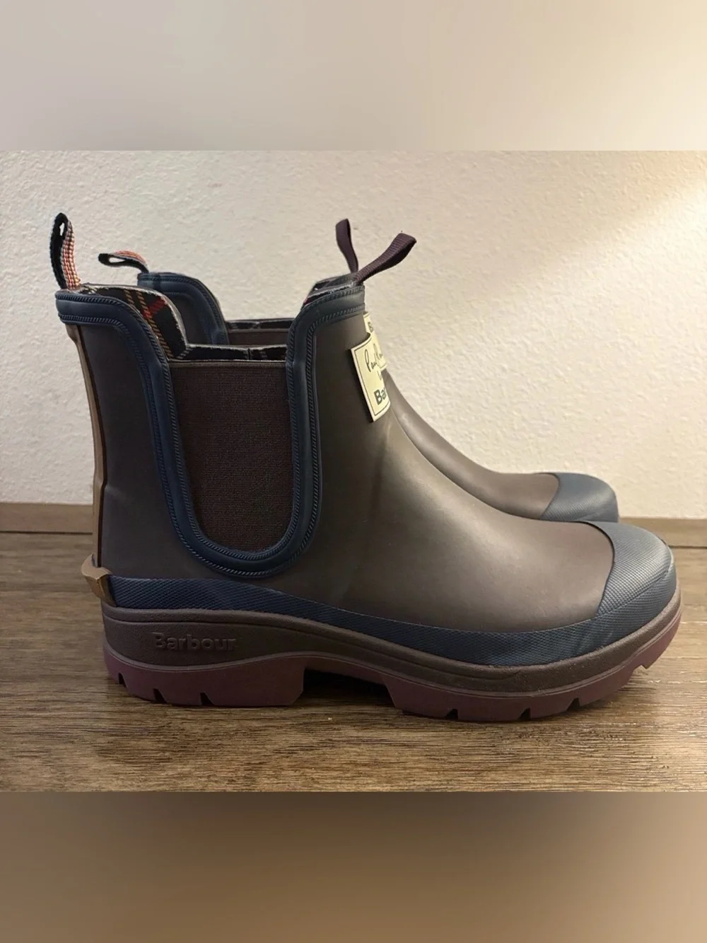 NEW [Barbour] x Paul Smith Rustic Ankle Wellingtons Chelsea Rain Boots Men’s 7